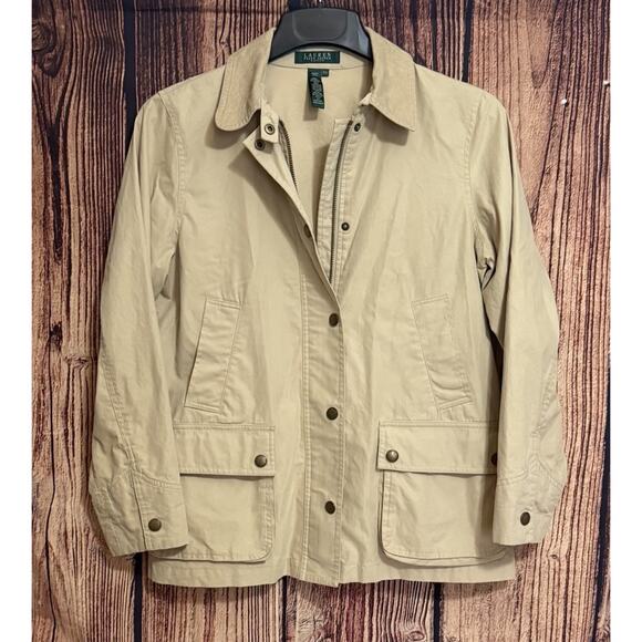 Ralph Lauren Jacket Womens Size Large Petite Utility Chore Coat Barn Fisherman - Picture 1 of 12